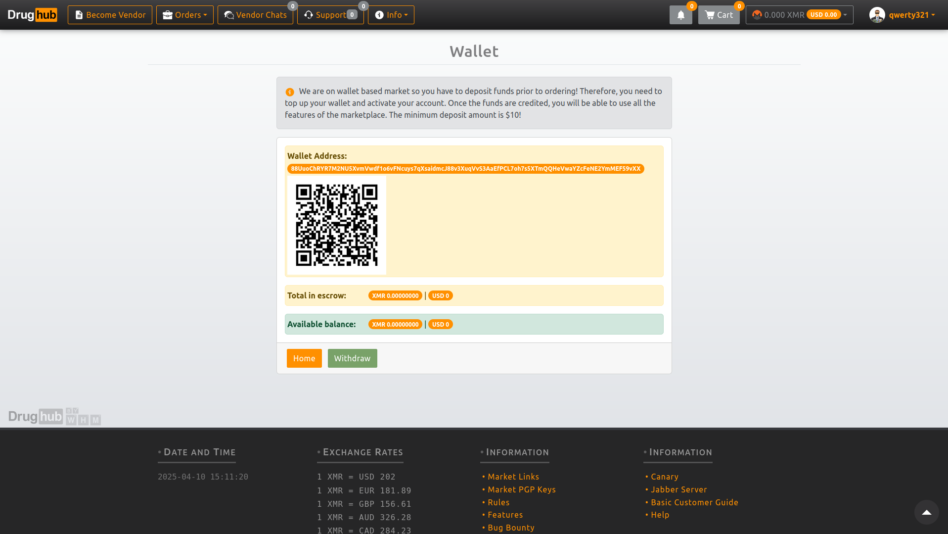 Drughub Market Wallet